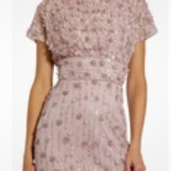 Mac Duggal Pink Embellished Midi Dress - Picture 2 of 7